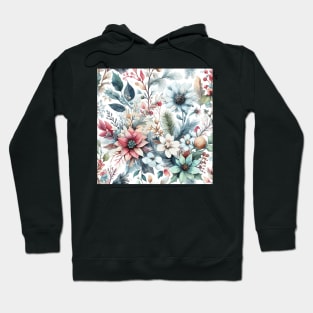 Winter Flower Pattern Hoodie